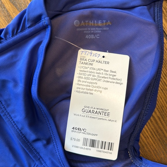 Athleta Bra cup Halter Tankini - Size 40B/C - Picture 4 of 6